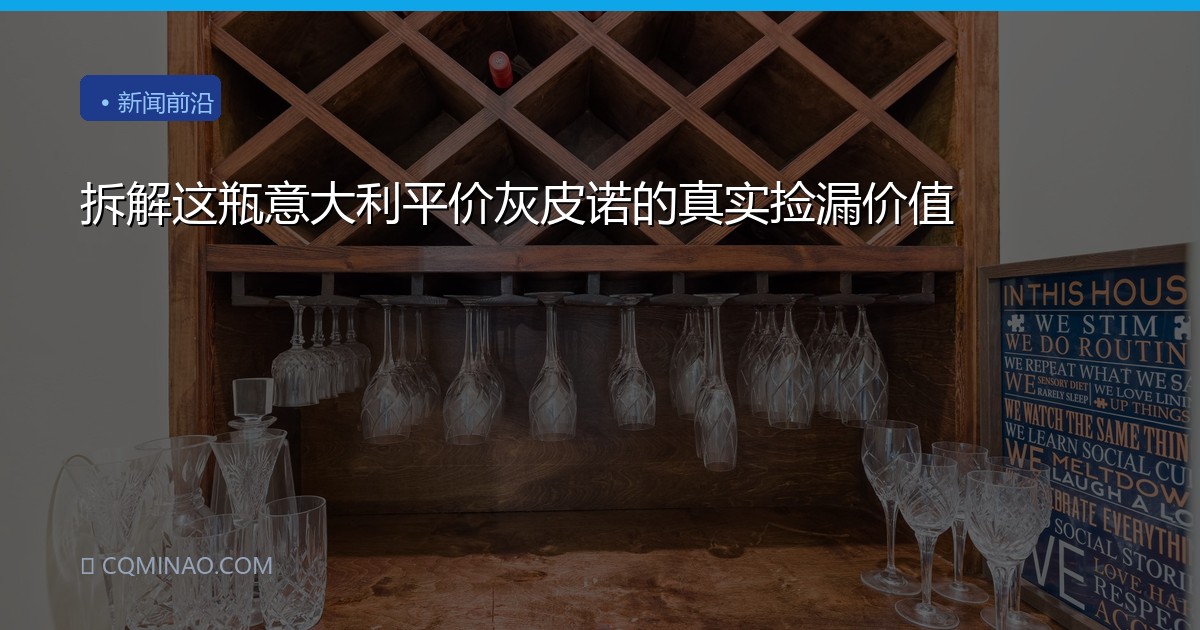 拆解这瓶意大利平价灰皮诺的真实捡漏价值